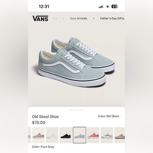 Woman’s gray old skool Vans size 8